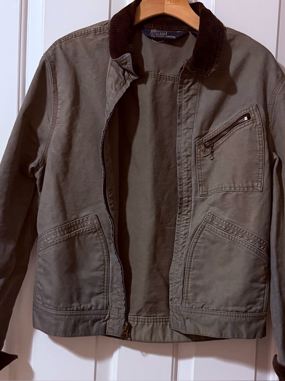 Vintage Polo Ralph Lauren jacket. Full zip, corduroy collar and cuffs. sml
